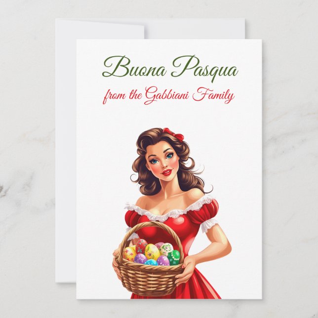 Cartes Pour Fêtes Annuelles Festif italien | Joyeux Pâques | Buona Pasqua | (Devant)