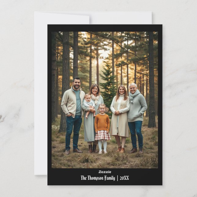 Cartes Pour Fêtes Annuelles Festif Joyeux Noël Personnalisé Noir (Dos)