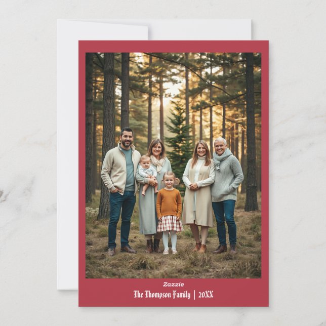 Cartes Pour Fêtes Annuelles Festif Joyeux Noël personnalisé Rouge (Dos)