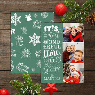 Cartes Pour Fêtes Annuelles Festif Joyeux Noël Turquoise 3 Photo