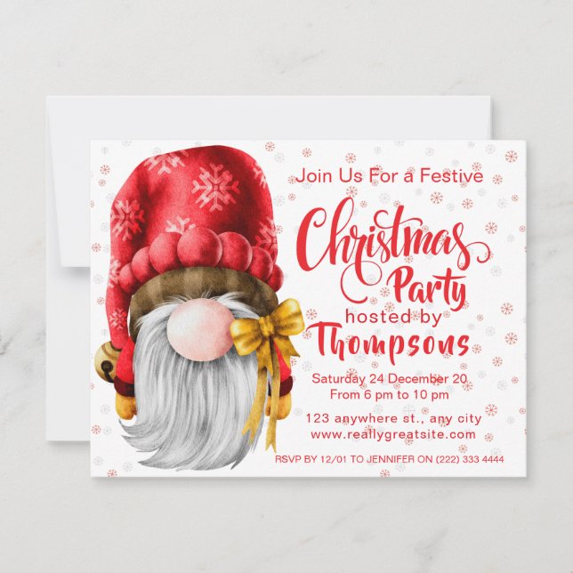 Cartes Pour Fêtes Annuelles Festif mignon Santa Clause fête de Noël (Devant)