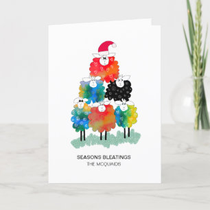 Cartes Pour Fêtes Annuelles Festif Mignonne vacances Moutons saisons Bletings