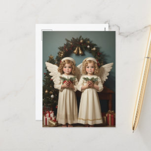 Cartes Pour Fêtes Annuelles Festif Noël aquarelle Anges vacances