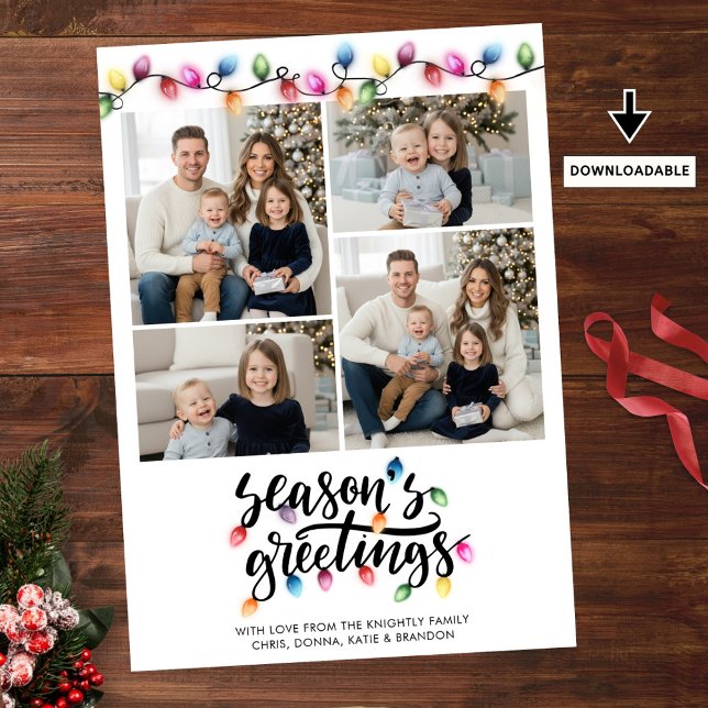 Cartes Pour Fêtes Annuelles Festif Noël Lumières Joyeuses Fêtes 4 Photo (Créateur téléchargé)