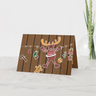 Cartes Pour Fêtes Annuelles Festif Noël Pays Moose ajouter un sentiment