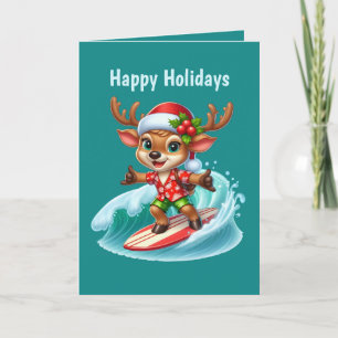 Cartes Pour Fêtes Annuelles Festif Noël personnalisable rennes de plage