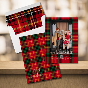 Cartes Pour Fêtes Annuelles Festif Noël Plaid Photo