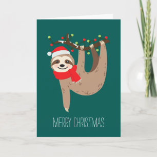 Cartes Pour Fêtes Annuelles Festif Noël Sloth Photo personnalisée