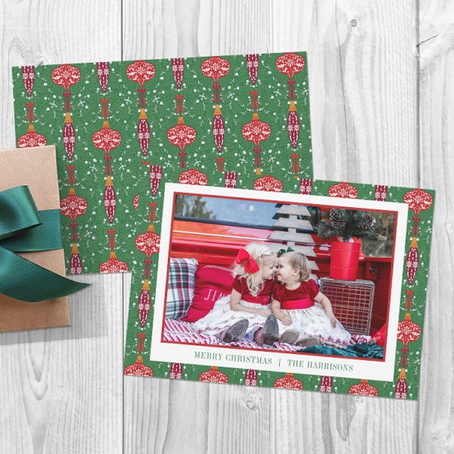 Cartes Pour Fêtes Annuelles Festif ornements de Noël Motif Photo (Créateur téléchargé)