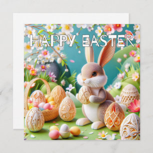 Cartes Pour Fêtes Annuelles Festif Petit Joyeux Lapin De Pâques lapin