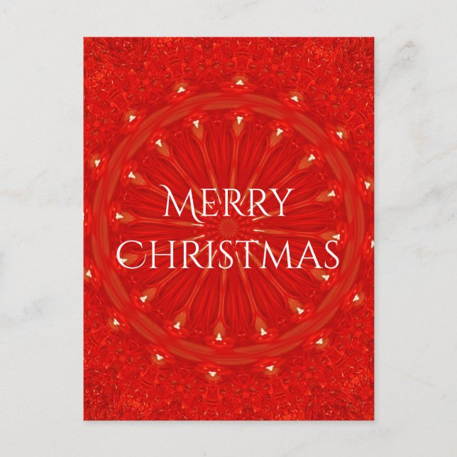 Cartes Pour Fêtes Annuelles Festif Rouge brillant lumières de Noël Kaleidoscop (Devant)