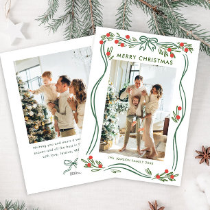 Cartes Pour Fêtes Annuelles Festif Sage vert Noël Bow Ribbon 2 Photo