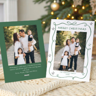 Cartes Pour Fêtes Annuelles Festif Sage vert Noël Bow Ribbon 2 Photo