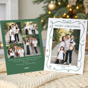 Cartes Pour Fêtes Annuelles Festif Sage vert Noël Bow Ribbon 5 Photo