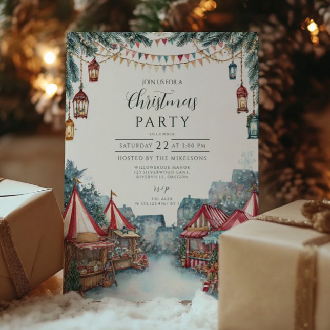 Cartes Pour Fêtes Annuelles Festif Village d'hiver Noël (Créateur téléchargé)