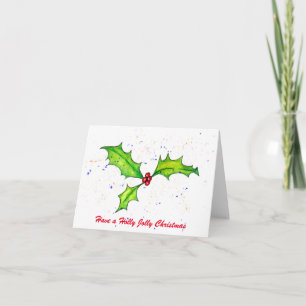 Cartes Pour Fêtes Annuelles Festin d'aquarelle Holly Red Berries Noël