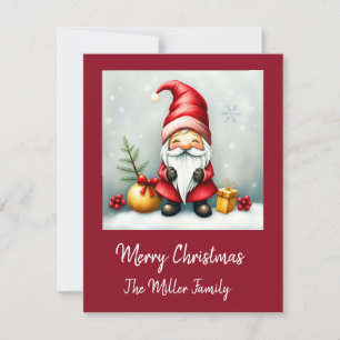 Cartes Pour Fêtes Annuelles Festin de Noël cosy gnome en déguisement