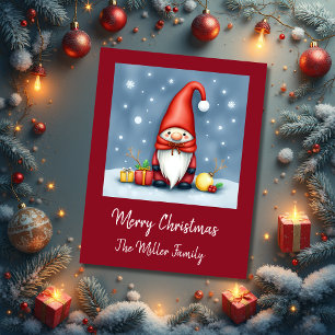 Cartes Pour Fêtes Annuelles Festin de Noël cosy gnome en déguisement