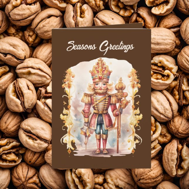 Cartes Pour Fêtes Annuelles Festin Noël aquarelle noisette ajouter du texte (Créateur téléchargé)