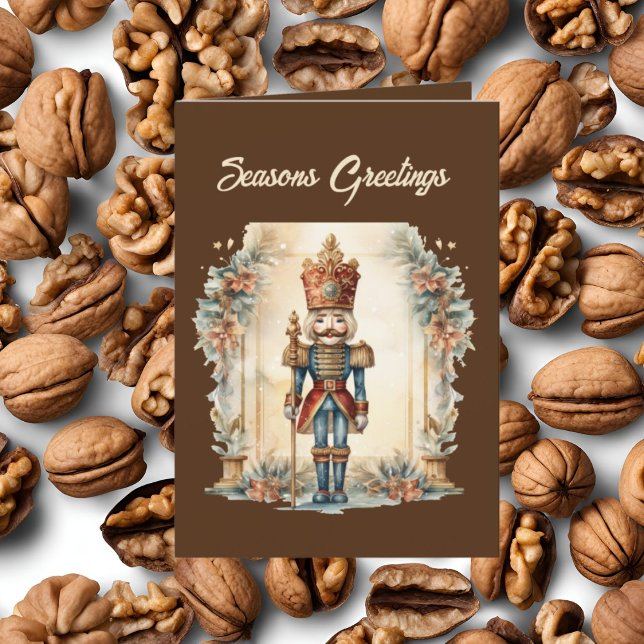 Cartes Pour Fêtes Annuelles Festin Noël aquarelle noisette ajouter du texte (Créateur téléchargé)