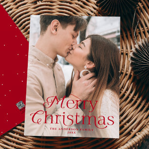 Cartes Pour Fêtes Annuelles Festivale Elegance Rouge Joyeux Noël Photo