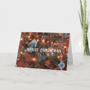 Cartes Pour Fêtes Annuelles Festive Abstrait Fermer les lumières des arbres de