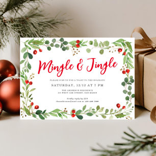 Cartes Pour Fêtes Annuelles Festive Botanique Mingle & Jingle Noël