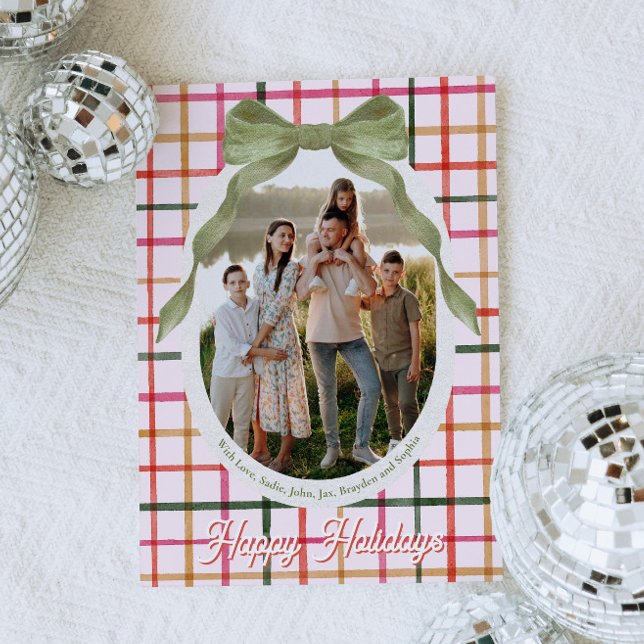 Cartes Pour Fêtes Annuelles Festive Bow Photo Christmas Cards (Créateur téléchargé)