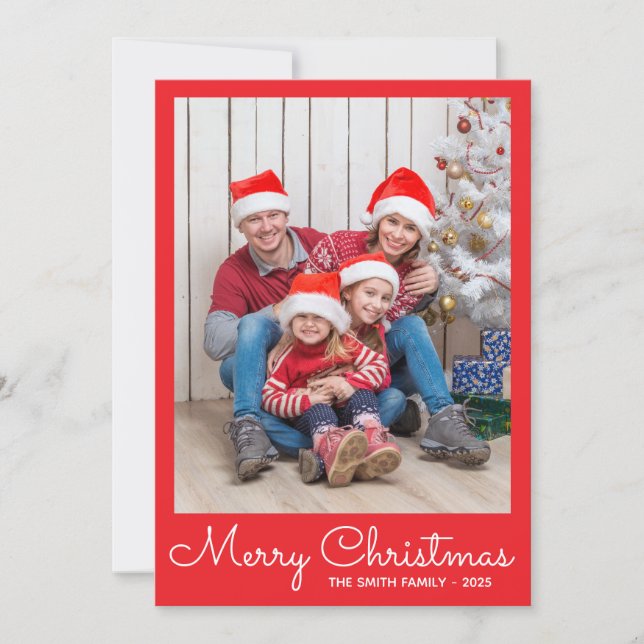 Cartes Pour Fêtes Annuelles Festive Bright Red Photo (Devant)
