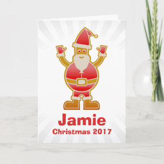 Cartes Pour Fêtes Annuelles Festive Cartoon Père Noël Gingerbread Personnalise