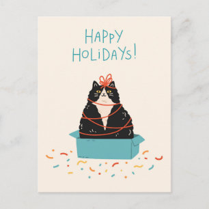 Cartes Pour Fêtes Annuelles Festive Cat Holiday