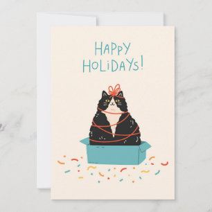 Cartes Pour Fêtes Annuelles Festive Cat Holiday
