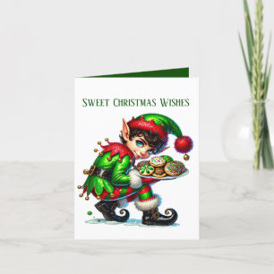 Cartes Pour Fêtes Annuelles Festive Christmas Elf ajouter un message