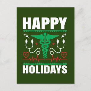 Cartes Pour Fêtes Annuelles Festive Christmas Happy Holidays Nurse