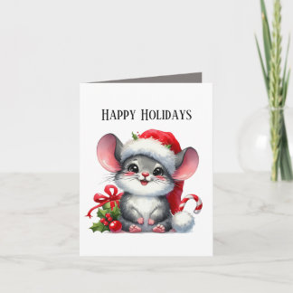 Cartes Pour Fêtes Annuelles Festive Christmas mouse add message