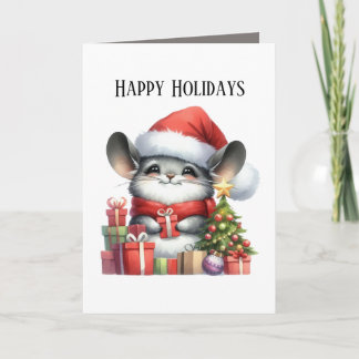 Cartes Pour Fêtes Annuelles Festive Christmas mouse add message happy