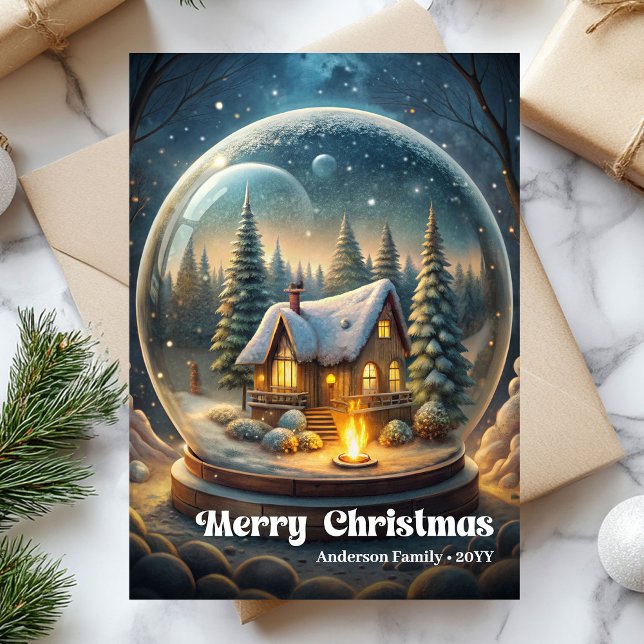 Cartes Pour Fêtes Annuelles Festive Christmas scene rustic traditional wreath (Festive Christmas scene rustic traditional wreath Holiday Card)