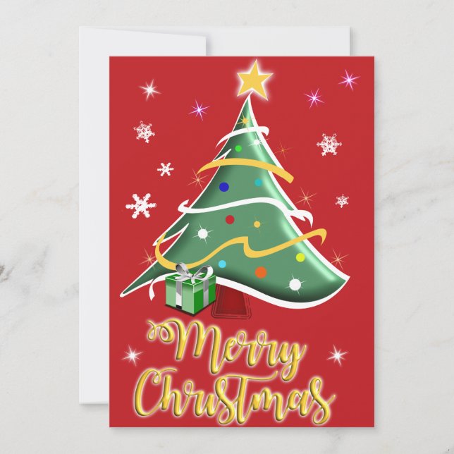 Cartes Pour Fêtes Annuelles Festive Christmas Tree Holiday Greeting Card (Devant)