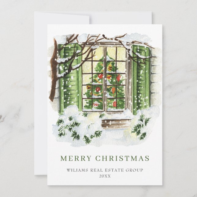 Cartes Pour Fêtes Annuelles Festive Country House Christmas Corporate Greeting (Devant)
