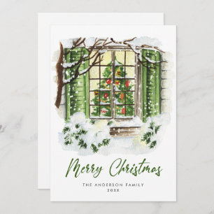 Cartes Pour Fêtes Annuelles Festive Country House Maison de Noël Salutation