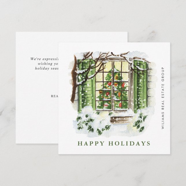 Cartes Pour Fêtes Annuelles Festive Country House Noël Accueil d'entreprise (Devant / Derrière)