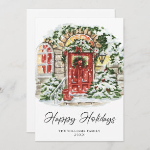 Cartes Pour Fêtes Annuelles Festive Country House Noël Salutation