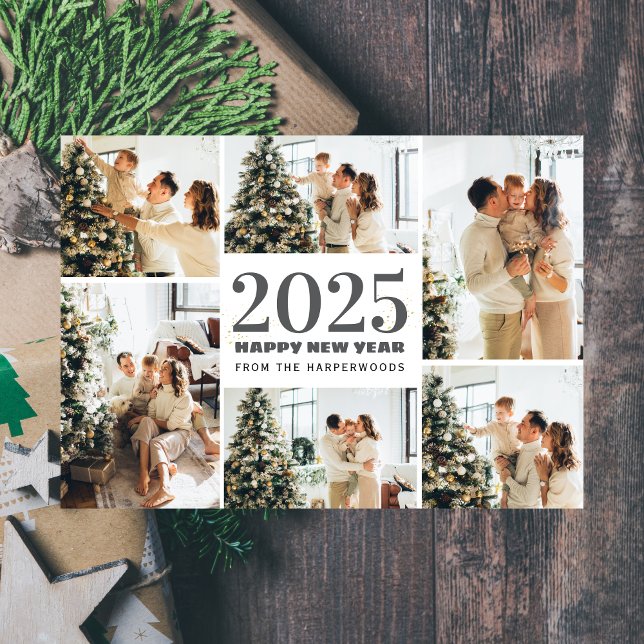 Cartes Pour Fêtes Annuelles Festive | Élégant Joyeux Nouvel An 6 Photo (Créateur téléchargé)