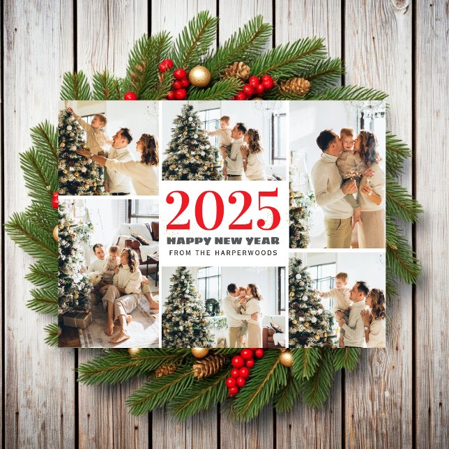 Cartes Pour Fêtes Annuelles Festive | Élégant Joyeux Nouvel An 6 Photo (Créateur téléchargé)