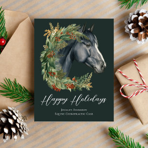 Cartes Pour Fêtes Annuelles Festive Equestrive Business Entreprise Noël