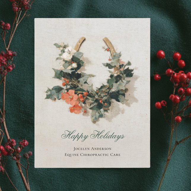 Cartes Pour Fêtes Annuelles Festive Equestrive Business Entreprise Noël (Créateur téléchargé)