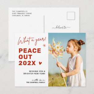 Cartes Pour Fêtes Annuelles Festive Farewell Peace Out 2024 Photo de Noël