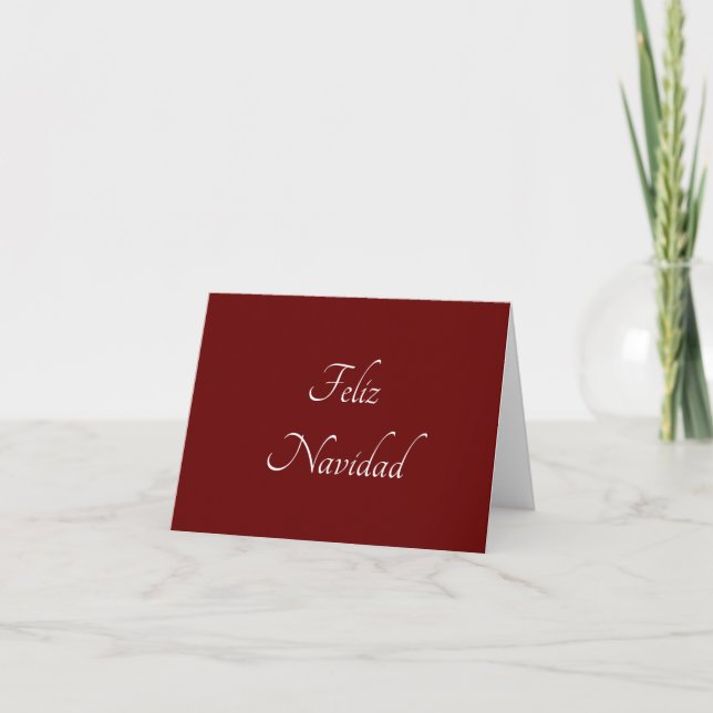 Cartes Pour Fêtes Annuelles Festive Feliz Navidad Simple Red Christmas (Devant)