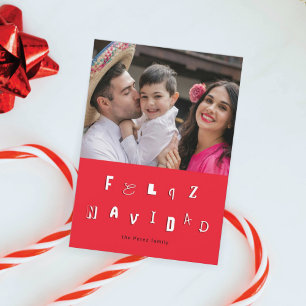 CARTES POUR FÊTES ANNUELLES FESTIVE FONT FELIZ NAVIDAD