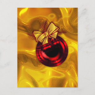 Cartes Pour Fêtes Annuelles Festive Gold et Red Bauble Noël